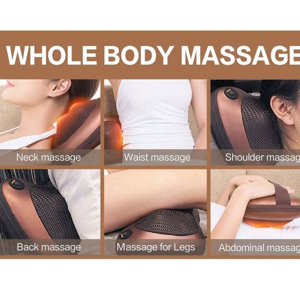 Pillow Massager With Deep Kneading Heated Massage Nodes Electric Cervical Body Massage