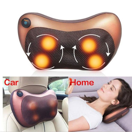 Pillow Massager With Deep Kneading Heated Massage Nodes Electric Cervical Body Massage